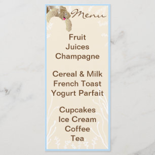 Baby Shower Menu "BlueTurtle"