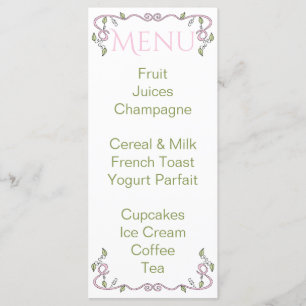 Baby Shower Menu "Castle in the Sky/Pink"