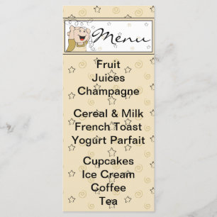 Baby Shower Menu "Gold Black Stars Baby"