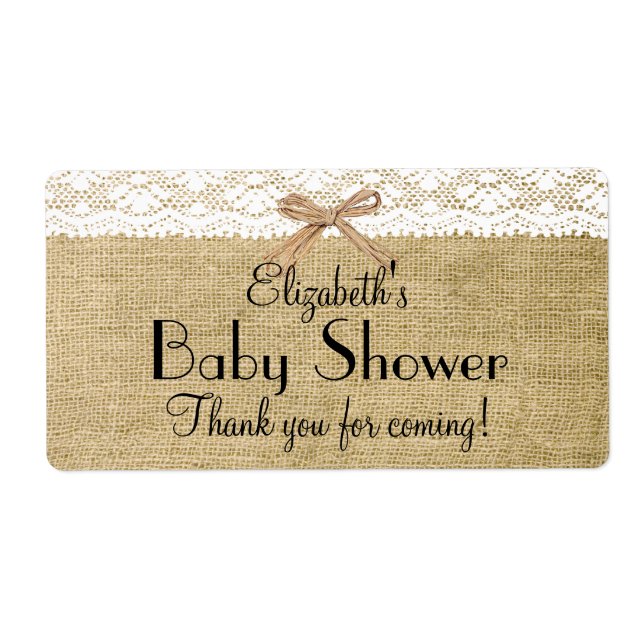 Baby shower  Merci Burlap et dentelle (Devant)