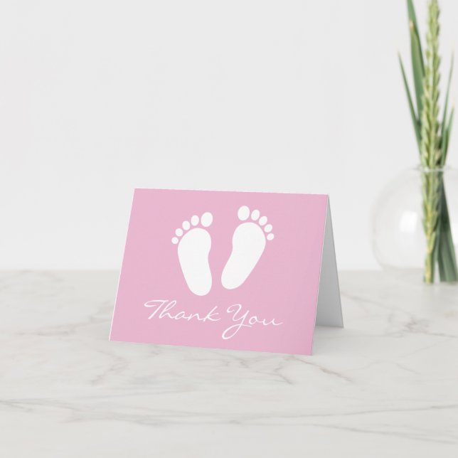 Baby shower merci cartes avec des empreintes migno (Devant)