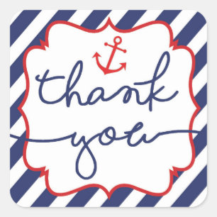 Baby shower Merci nautique Ancre Sticker