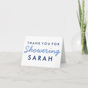 Baby shower Merci Note - Marine Bleu Blanc