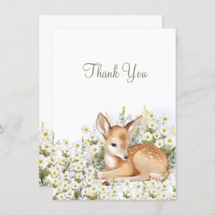 Baby shower Merci plat avec un adorable faon.