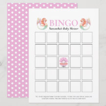Baby Shower Mermaid Under The Sea Dots Bingo