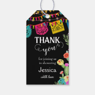 Baby shower mexicain Fiesta merci étiquette cadeau