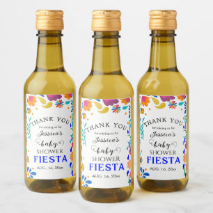 Baby shower mexicain Fiesta Mini Étiquette à vin b