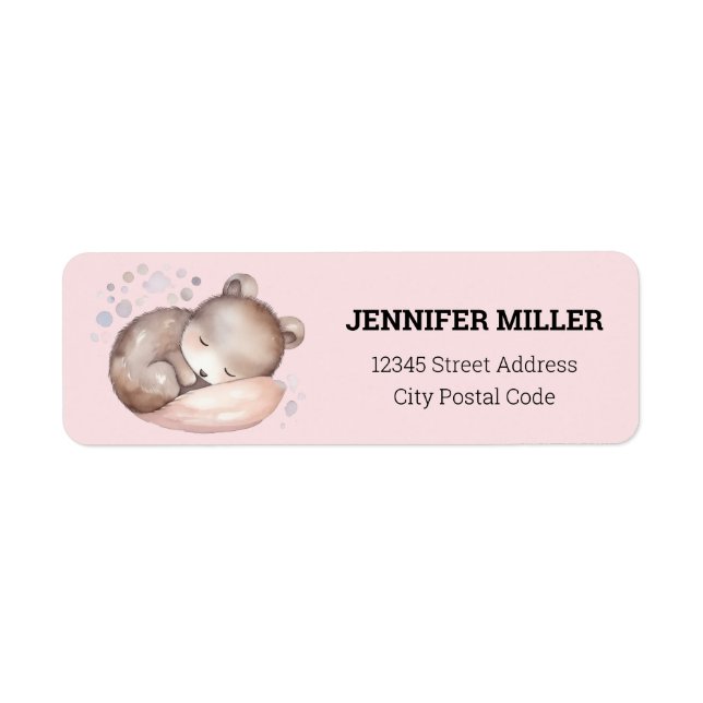 Baby shower, mignon ours en peluche dormant (Devant)