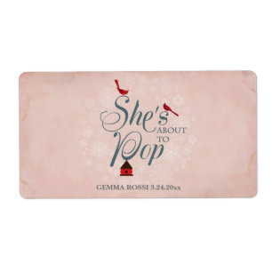 Baby shower Mini Champagne Étiquette Winter Pink