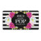 Baby Shower Mini Champagne Label Black Stripes