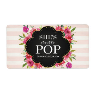 Baby Shower Mini Champagne Label Girl