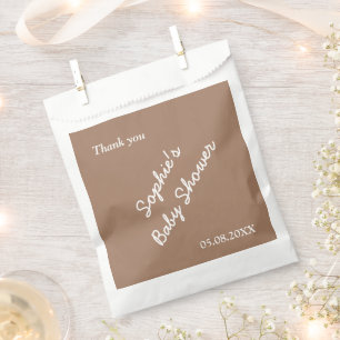 Baby Shower Minimalist Gentle Brown Favour Bags