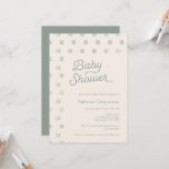 Baby Shower | Minimalist Sage Boho Invitation<br><div class="desc">This gender neutral baby shower suite features the text Baby Shower in script font in a boho sage colour with a matching minimalist line pattern. The back features a solid matching sage colour. Additional items, colours and design styles are available in our shop, for further customization send us a message,...</div>