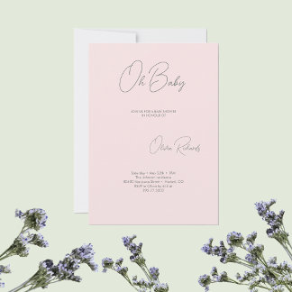 Baby shower minimaliste moderne Invitation Oh Baby