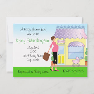 Baby Shower Mod Mom Boutique Shopper Invitation