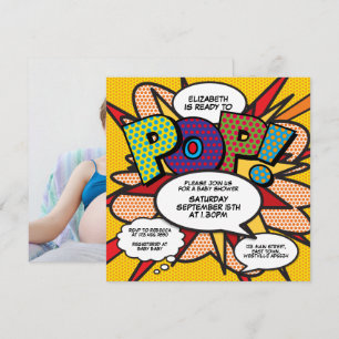 Baby Shower Modern Fun Ready to Pop Photo Invitation