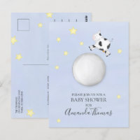 Baby Shower Modern Watercolor Cow Jumped Over Moon