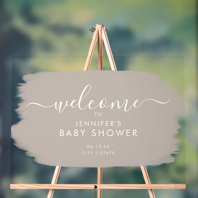 Baby shower moderne Accueil Peinture Beige blanc (Neutre)