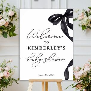 Baby shower moderne Hello Baby Bow Affiche de bien