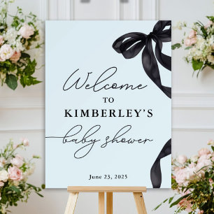 Baby shower moderne Hello bébé Bow Boy Boy Affiche