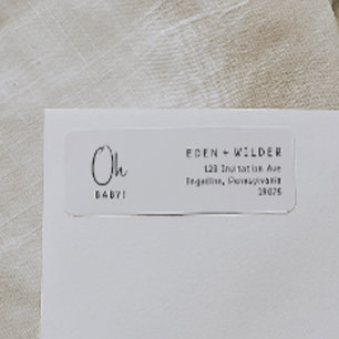 Baby shower moderne simple Oh Baby Return Adresse