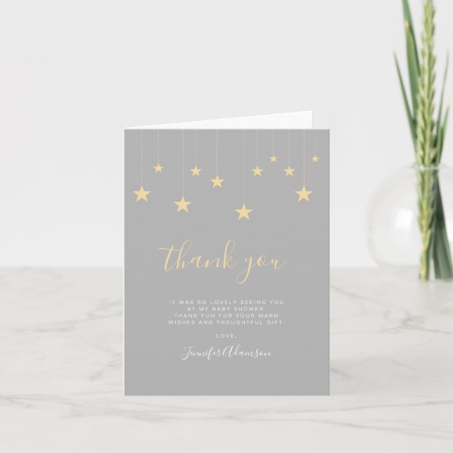 Baby shower moderne Twinkle Little Star Merci (Devant)