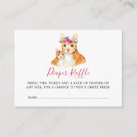 Baby Shower Mom And Baby Cat Diaper Raffle