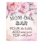 Baby Shower MOM-OSA BAR Sign Boho Flowers Feathers