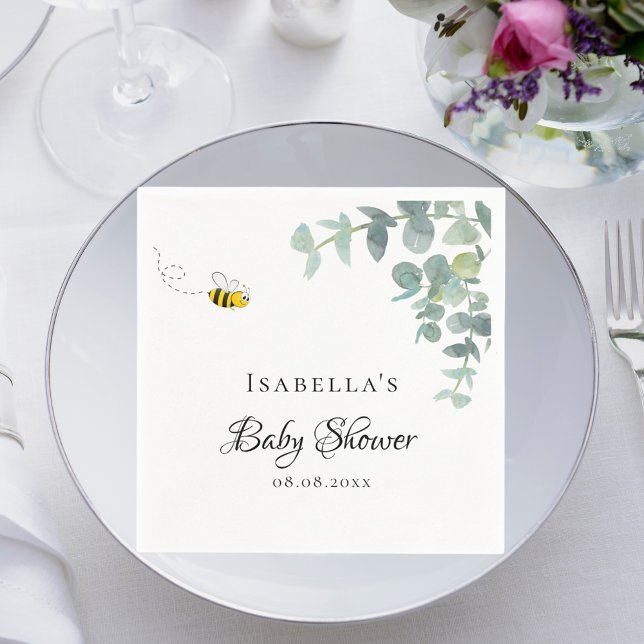 Baby Shower mom to bee eucaluptus script Napkin (Creator Uploaded)