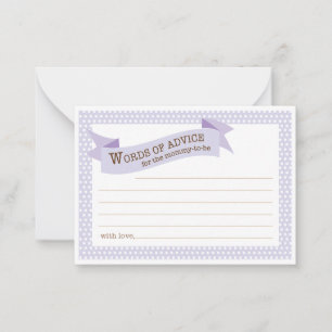 Baby Shower Mommy Advice Card Purple