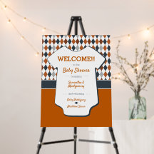 Baby shower Motif de Jacquard orange brûlé