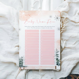 Baby Shower Name Race Game card