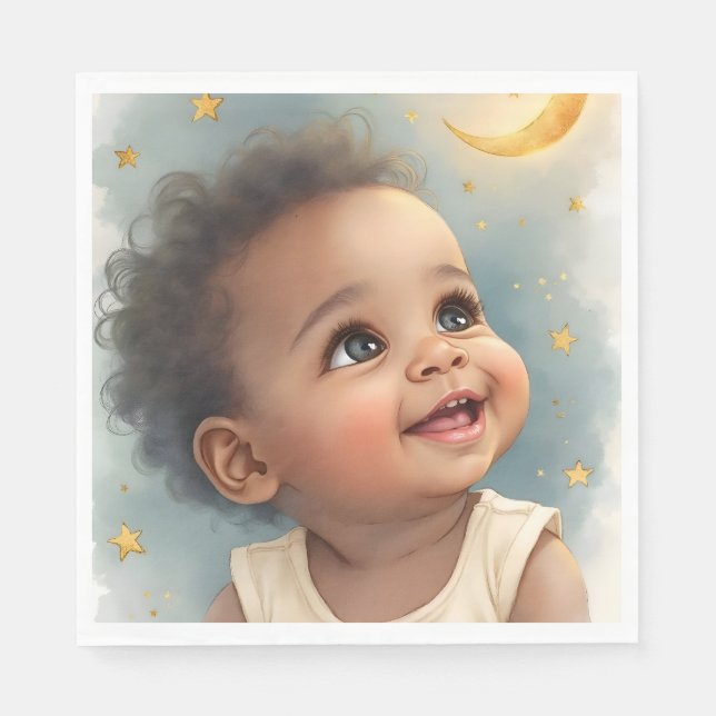 Baby Shower Napkin – A Little Star Baby Design (Front)