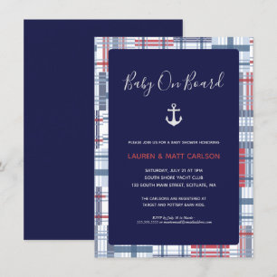Baby Shower - Nautical, Preppy, Navy Invitation