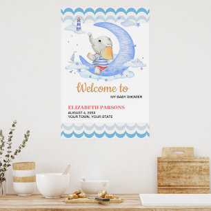 Baby Shower Nautical Theme Poster