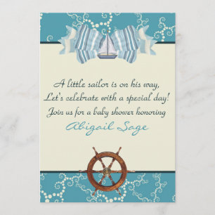 Baby shower nautique Invitations pour garçons