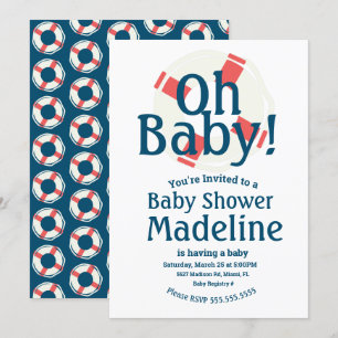 Baby shower nautique Oh Baby Ocean Invitation