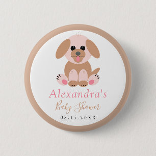 Baby Shower Neutral Personalized Puppy 2 Inch Round Button