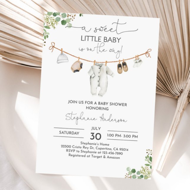 Baby shower neutre de genre Invitation Vêtements p (Créateur téléchargé)