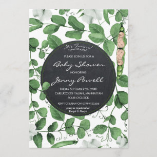 baby shower neutre invitation jumeaux pois dans un