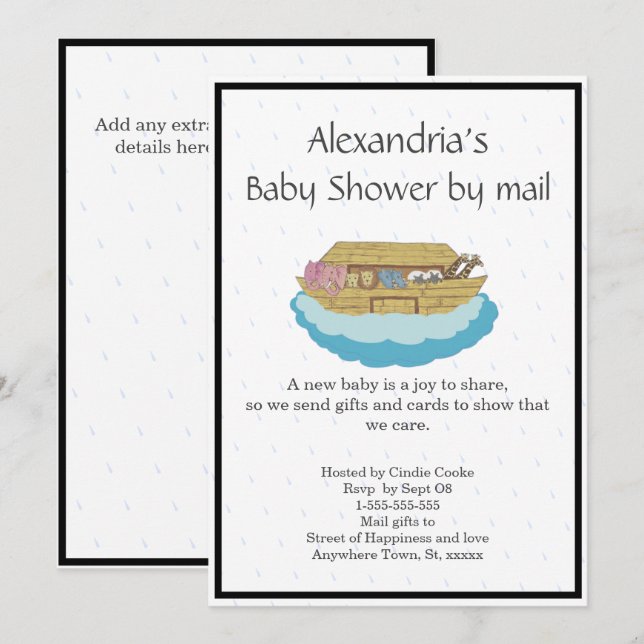 Baby shower neutre par sexe par mail Invitation (Devant / Derrière)