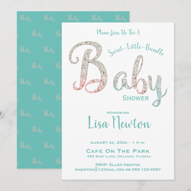 Baby Shower, New Baby Shower, Invitation (Front/Back)