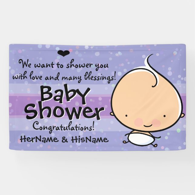 Baby Shower.New Baby.Surprise Party.Customizable Banner (Horizontal)