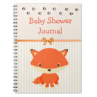 Baby Shower Notebook Journal, Forest Animal Theme