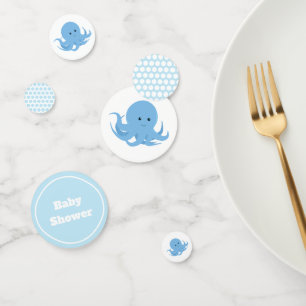Baby shower octopique bleu   Table Confetti