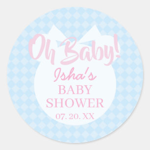 Baby Shower Oh baby Round Sticker