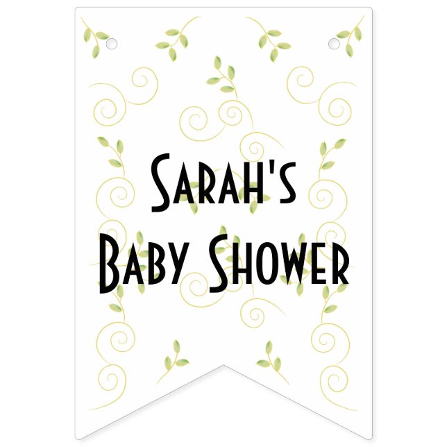 Baby shower "Oiseaux d'or", bannière Swallowtail (Premier drapeau)