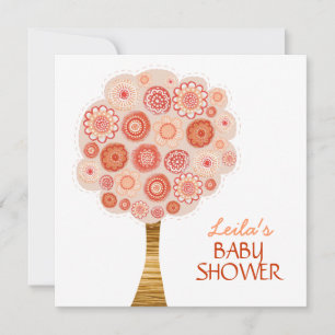 Baby Shower Orange Blossom Tree Custom Invitation