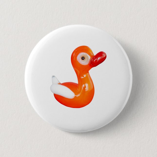 Baby Shower Orange duckling 2 Inch Round Button (Front)