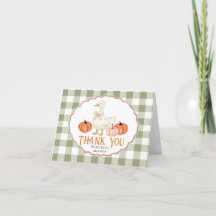 Baby shower Orange Goose citrouille Carte Thankyou
